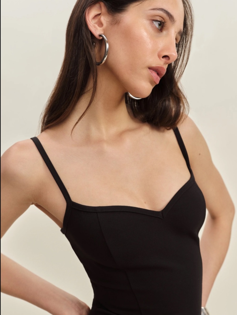Reformation Remi Knit Midi Dress Black Small - Picture 2 of 6